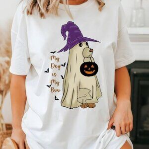 My Dog is My Boo Shirt Halloween Dog Tshirt Ghost Tee Spooky Season Gift